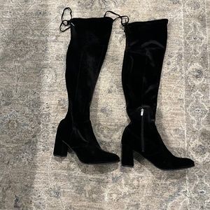 MARC FISHER over the knee black suede boots